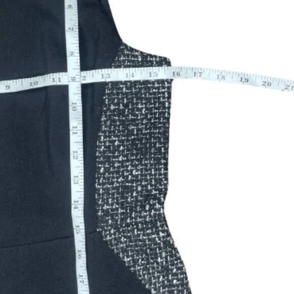 Banana Republic Black Sleeveless Lined Tweed Side Dress Zip Back Sz 2 - Picture 6 of 9
